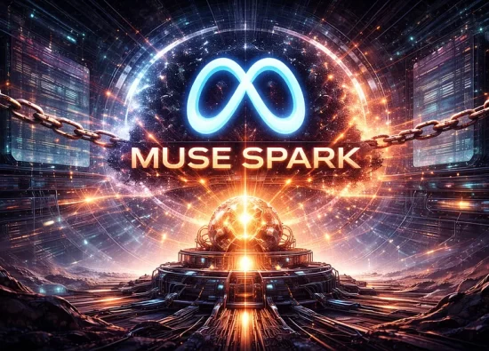 Futuristic AI system labeled Muse Spark replacing Llama, symbolizing Meta’s shift from open-source AI to closed models.